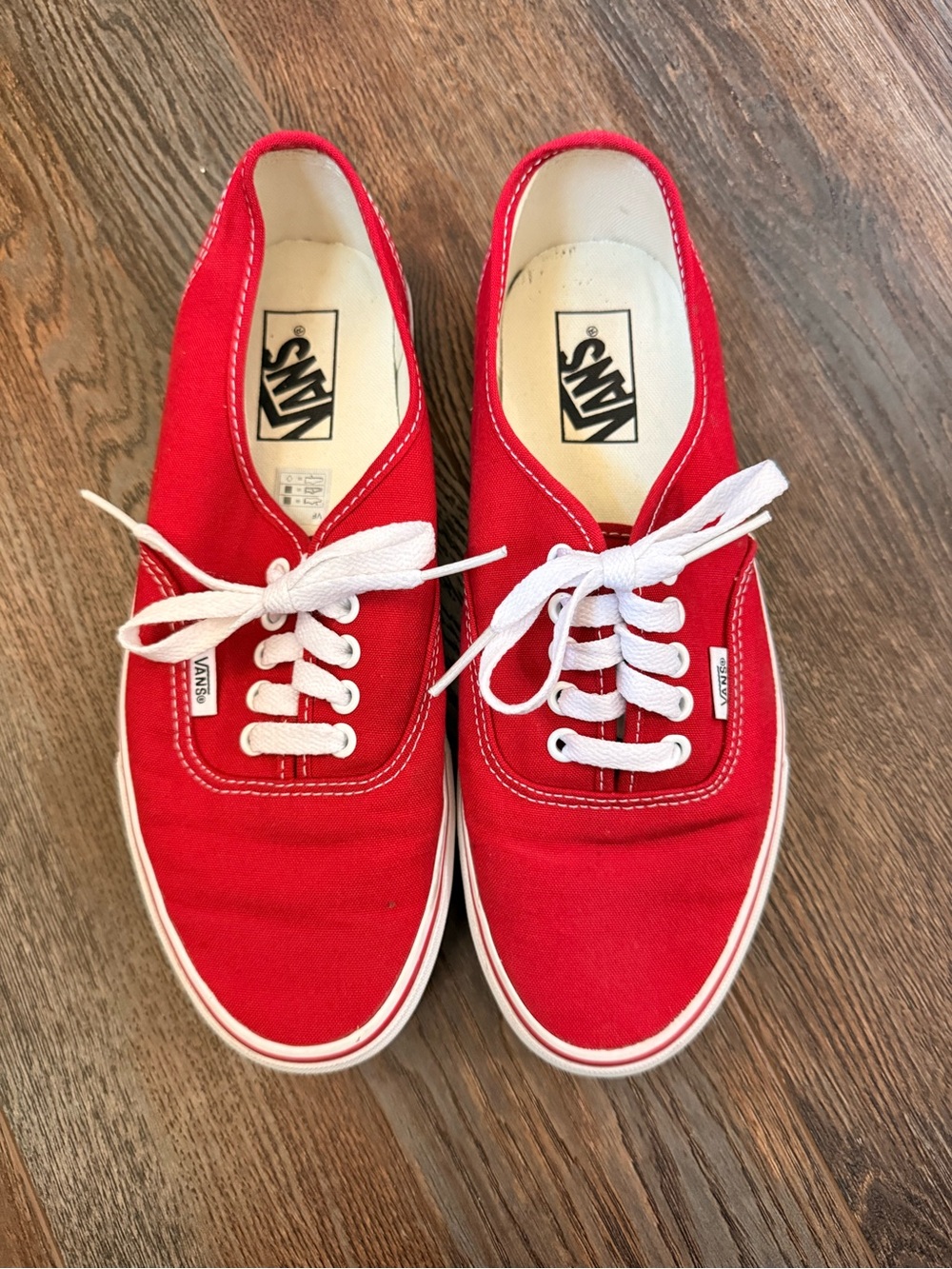 Vans Red Canvas Authentic Sneakers
